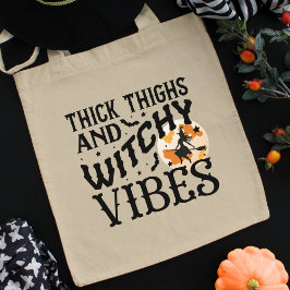Funny Halloween Typography Witch & Full Moon Tragetasche