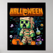 Funny Halloween Video Game Pumpkin Gaming Men Boys Poster (Vorne)