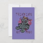 Funny Halloween Voodoo Doll Card Dankeskarte (Vorderseite)