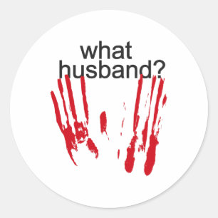 Funny Halloween Was Husband Bloody Handprint Bloo Runder Aufkleber