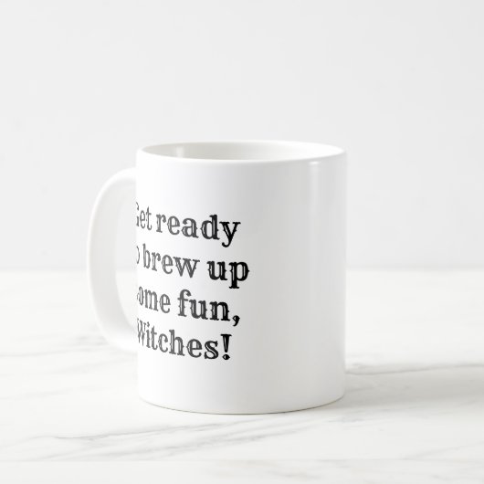 Funny Halloween Witch Brew Kaffeetasse (Vorderseite Links)