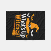 Funny Halloween Witch Costume What's Up Witches Fleecedecke (Vorderseite (Horizontal))