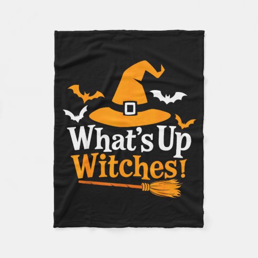 Funny Halloween Witch Costume What's Up Witches Fleecedecke (Vorderseite)