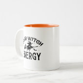 Funny Halloween Witch Phrase Zweifarbige Tasse (Vorderseite Links)