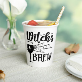 Funny halloween witch's brew getränk pappbecher