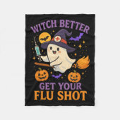Funny Halloween Witz Ghost Flu Shot Nurse Fleecedecke (Vorderseite)