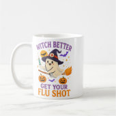 Funny Halloween Witz Ghost Flu Shot Nurse Kaffeetasse (Links)