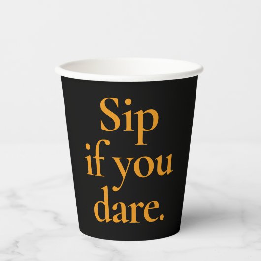 Funny Halloween Witz Schwarz und Orange Pappbecher (Vorderseite)