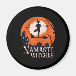 Funny Halloween Yoga Lover Namaste Hexen Magnet