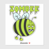 Funny Halloween Zombie Bee Character Aufkleber (Blatt)