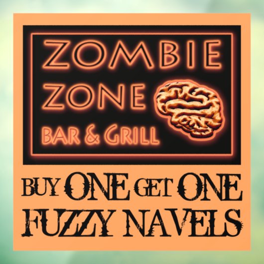 Funny Halloween Zombie Drinks Fuzzy Navel Fensteraufkleber (Blatt 3)