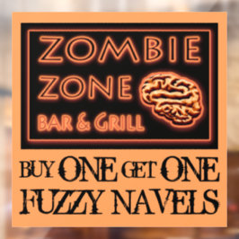 Funny Halloween Zombie Drinks Fuzzy Navel Fensteraufkleber