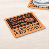 Funny Halloween Zombie Drinks Fuzzy Navel Rechteckiger Pappuntersetzer (angewinkelt)