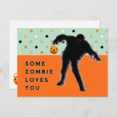 Funny Halloween Zombie Postcard Postkarte (Vorne/Hinten)