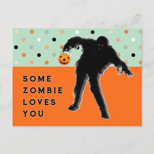 Funny Halloween Zombie Postcard Postkarte (Vorderseite)
