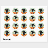 Funny Halloween Zombie Runder Aufkleber (Blatt)