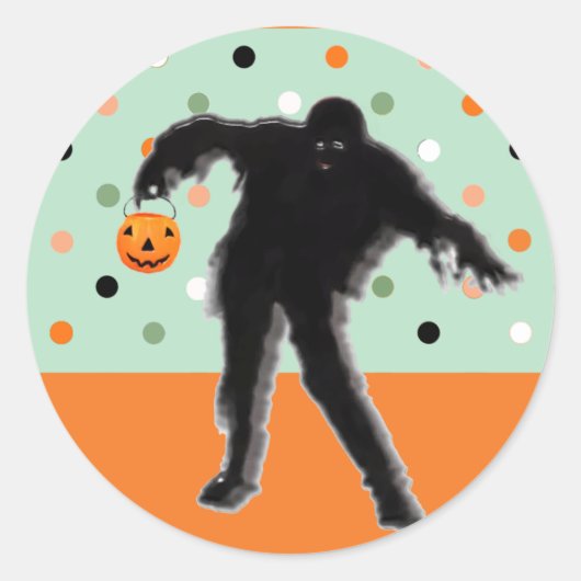 Funny Halloween Zombie Runder Aufkleber (Vorderseite)