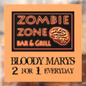 Funny Halloween Zombie Zone Bloody Marys Fensteraufkleber (Blatt 2)