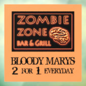 Funny Halloween Zombie Zone Bloody Marys Fensteraufkleber (Blatt 3)