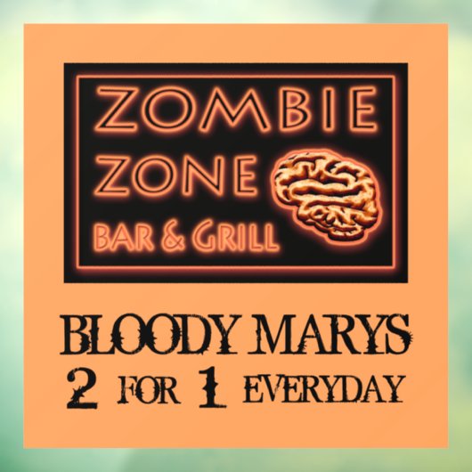 Funny Halloween Zombie Zone Bloody Marys Fensteraufkleber (Blatt 3)