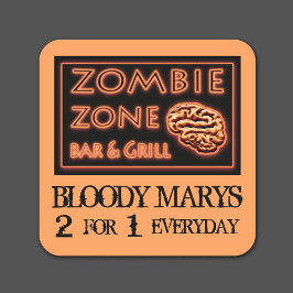 Funny Halloween Zombie Zone Bloody Marys Rechteckiger Pappuntersetzer