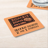 Funny Halloween Zombie Zone Bloody Marys Rechteckiger Pappuntersetzer (angewinkelt)