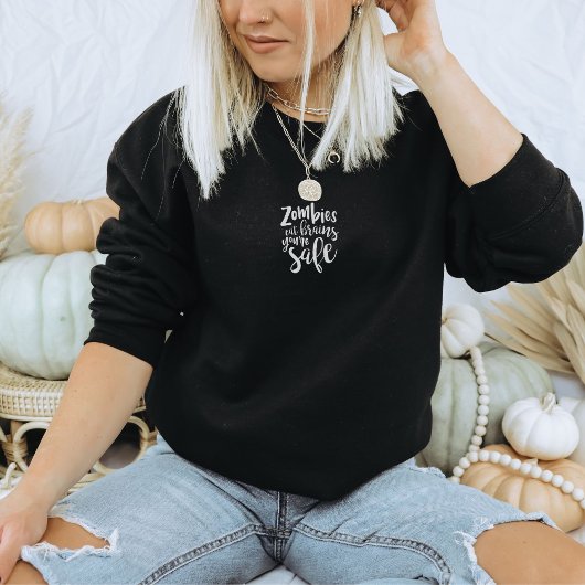 Funny Halloween Zombies Eat Brains Humor Sweater Sweatshirt