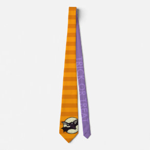 FUNNY HALLOWEWEWEEN BAT STRIPED TRICK ODER TREAT K KRAWATTE