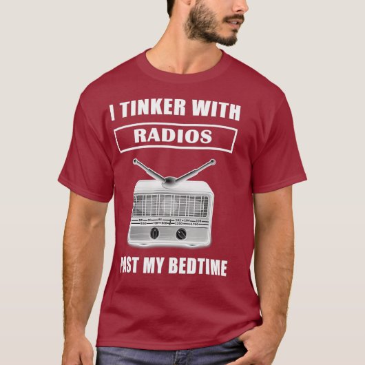 Funny Ham Radio T Shirt Ich bin mit Radios mein Ti (Vorderseite)