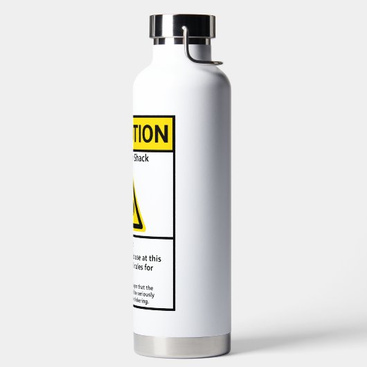 Funny Ham Shack Caution Radio Operator Trinkflasche (links)