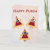 Funny Hamantaschen Jewish Greeting Happy Purim Karte (Rückseite)