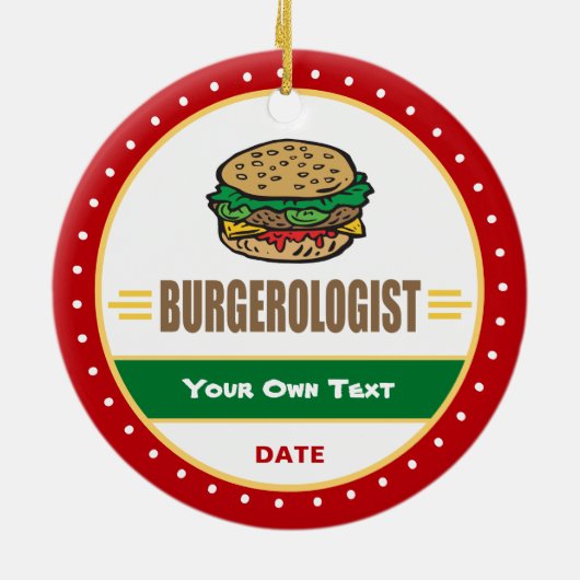 Funny Hamburger Cheeseburger Keramik Ornament (Hinten)