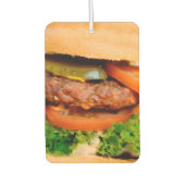 Funny Hamburger Cheeseburger überall in Print Food Autolufterfrischer (Vorderseite)