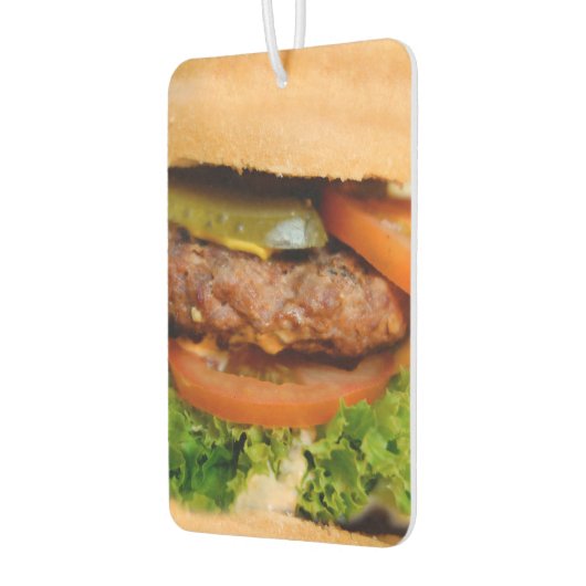 Funny Hamburger Cheeseburger überall in Print Food Autolufterfrischer (Links)