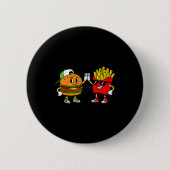 Funny Hamburger French Fries Combo Snacks Fast Foo Button (Vorderseite)
