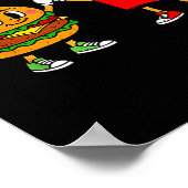 Funny Hamburger French Fries Combo Snacks Fast Foo Poster (Ecke)