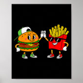 Funny Hamburger French Fries Combo Snacks Fast Foo Poster (Vorne)