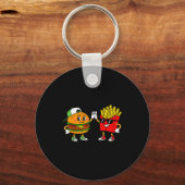 Funny Hamburger French Fries Combo Snacks Fast Foo Schlüsselanhänger (Vorderseite)