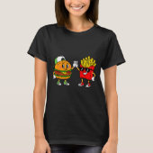 Funny Hamburger French Fries Combo Snacks Fast Foo T-Shirt (Vorderseite)