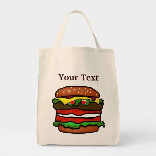 Funny Hamburger Lebensmittelgeschäft Tote Tasche (Vorne)