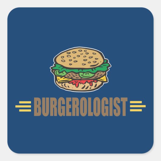 Funny Hamburger Quadratischer Aufkleber (Vorderseite)