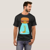 Funny Hamburger UFO fliegende Untertasse Pommes fr T-Shirt (Vorne ganz)