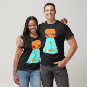 Funny Hamburger UFO fliegende Untertasse Pommes fr T-Shirt (Unisex)