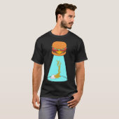 Funny Hamburger UFO fliegende Untertasse Pommes fr T-Shirt (Vorne ganz)