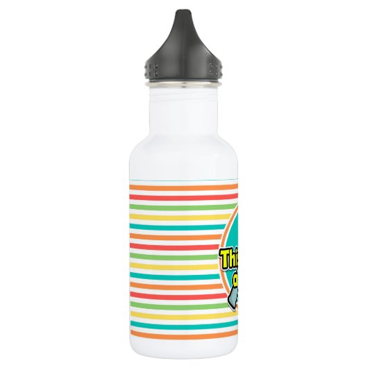 Funny Hammer; Helle Regenbogenstreifen Trinkflasche (Links)
