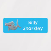 Funny Hammerhead Hai Cartoon personalisiert Etiketten (Design 1)