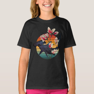 Funny Hammerhead Hai im Vintagen Blumenstil T-Shirt
