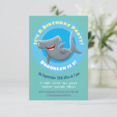 Funny Hammerhead Hai personalisierter Geburtstag Einladung (Stehend Vorderseite)