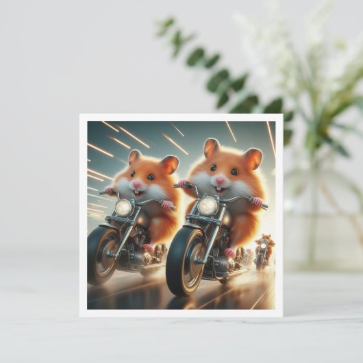 Funny Hamster Dinner Einladung Hamster (Stehend Vorderseite)