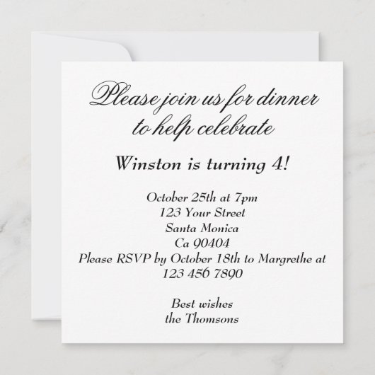 Funny Hamster Dinner Einladung Hamster (Rückseite)